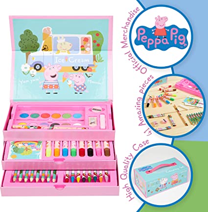 Children's drawing set in a three-story suitcase Peppa Pig - Sweet Dreams